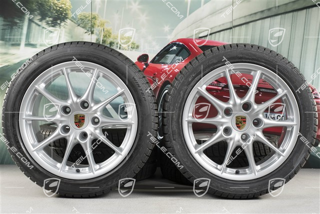 17" Winterräder Satz Carrera II, Felgen 7Jx 17 ET50 + 9J x 17 ET55 + NEUE Winterreifen 205/50 R17 + 255/40 R17