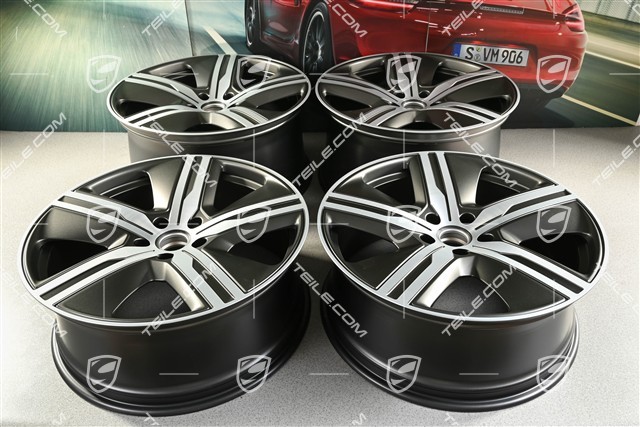 22-inch Macan Exclusive Design wheel rim set, 9J x 22 ET29 + 11J x 22 ET47, Turbonit