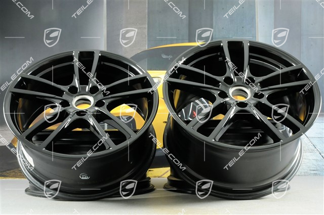 20" komplet felg Cayenne Sport, 10,5J x 20 ET64 + 9J x 20 ET50, czarny wysoki połysk