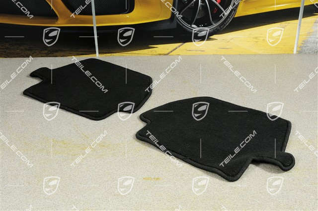 Komplet dywaników podłogowych, 2-części, czarny, tylne Komplet dywaników podłogowych, 2-części, czarny, tylne