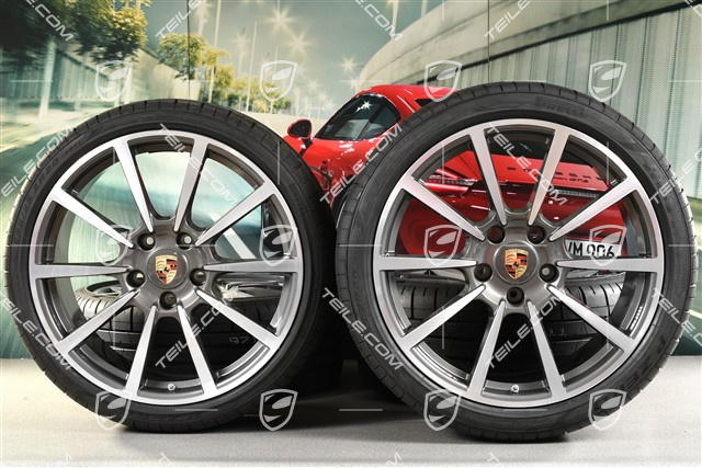 20" Sommerräder Satz, Carrera Classic, Felgen 8J x 20 ET57 + 9,5J x 20 ET45 + Pirelli PZero Sommerreifen 235/35 ZR20 + 265/35ZR20, ohne RDK-Sensoren