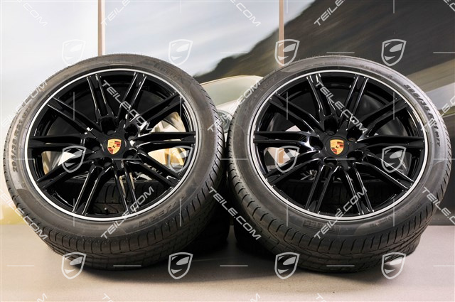 21-inch SportEdition summer wheel set, black, high gloss, 4 wheels 10J x 21 ET 50+4 tyres 295/35 R 21 107YXL, without TPMS