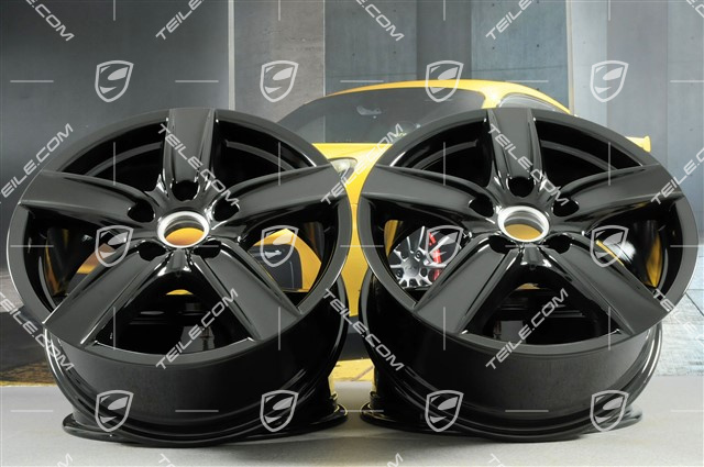 18" Komplet felg Cayenne S III, 8J x 18 ET53, czarny wysoki połysk