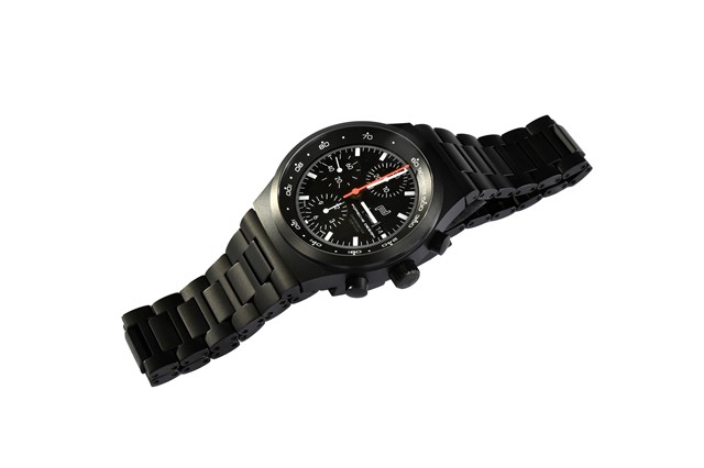 Armbanduhr Porsche Design Der Chronograph 1 – All Black, Mattschwarz Ziffernblatt, Designer: Professor Ferdinand Alexander Porsche