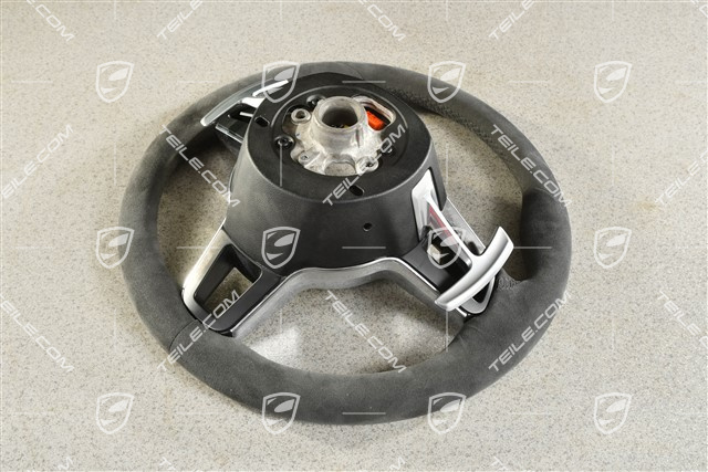 Multifunction steering wheel, Alcantara, Black