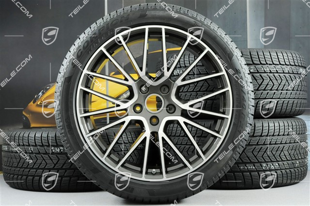 21-inch Cayenne RS Spyder winter wheel set, rims 9,5J x 21 ET46 + 11,0J x 21 ET58 + NEW Pirelli winter tyres 275/40 R21 + 305/35 R21, with TPMS