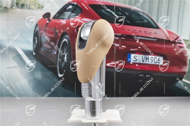 Wählhebel / Schaltknopf, Leder, PDK, Sandbeige