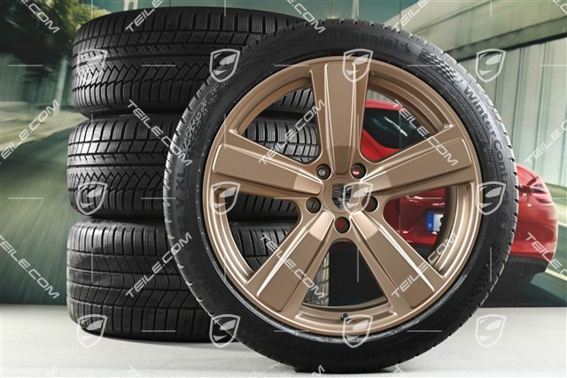 22" Winterräder Cayenne Exclusive Design Sport, Felgen 10J x 22 ET48 +11,5J x 22 ET52 + Continental Winterreifen 285/40 R22 + 315/35 R22, neodyme, ca. 50km, DOT/Bj. 2024