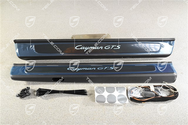 Blenden/Einstiegleisten, mit Beleuchtung, Carbon, "Cayman GTS", Satz, L+R
