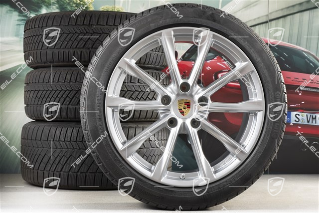 19" Boxster S koła zimowe komplet, felgi 8J x 19 ET57 + 10J x 19 ET45, opony zimowe Continental WinterContact TS 830P 235/40 R19 + 265/40 R19, DOT/rok prod. 2017, profil opon 6mm, z czujnikami ciśnienia