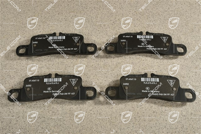 Brake pad set, rear axle, PCCB, L+R