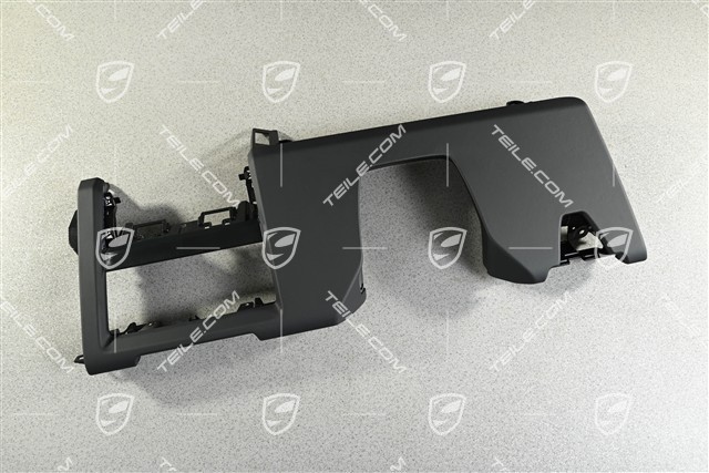 Dashboard trim lower part, Leather Black, LHD, L