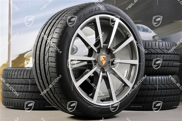 20" Carrera Classic II Sommerräder Satz, 8,5J x 20 ET51 + 11J x 20 ET70, Pirelli Sommerreifen 245/35 ZR20 + 295/30 ZR20