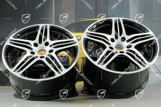 19" Felgensatz Turbo, 11J x 19 ET51 + 8,5J x 19 ET56, schwarz hochglanz