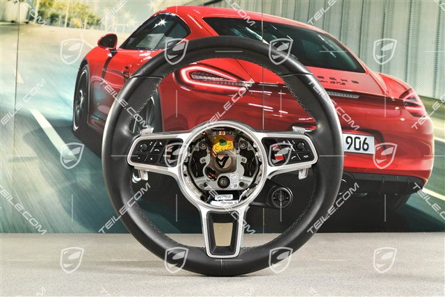 Multifunction steering wheel, 3-spoke, heated, Leather Black / Sport Chrono Hybrid