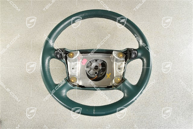 4-spoke steering wheel, leather Nephrite green