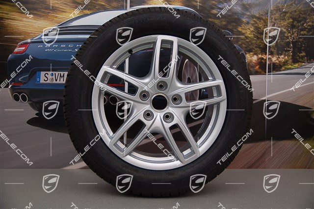 19-inch Cayenne Turbo winter wheel set, 4 wheels 8,5 J x 19 ET 59 + 4 Dunlop winter tyres 265/50 R 19 110V XL M+S, with TPMS sensors