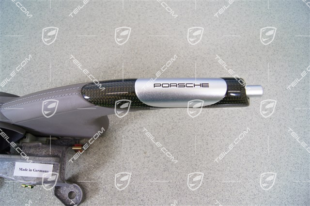 Handbremshebel, Carbon, Leder Graffitigrau, /Rechtslenker (UK-Version)