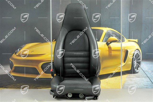 Fotel, skóropodobne, Czarny. L