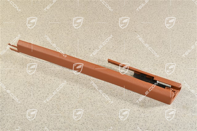 Front seat rail cover, front, Drivers Side, Chestnut brown, R