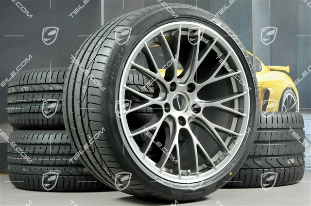20-inch winter wheels set RS SPYDER Design, rims 8,5J x 20 ET49 + 11,5J x 20 ET56 + summer tyres 245/35 R20 + 305/30 R20, in platinum