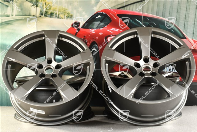 20" komplet felg "Macan Sport", 9J x 20 ET26 + 10J x 20 ET19, platinum satynowy półmat