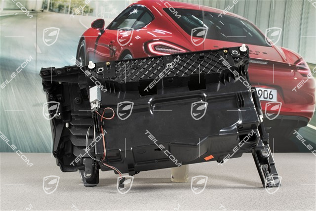 Handschuhkasten komplett, Leder, Schwarz