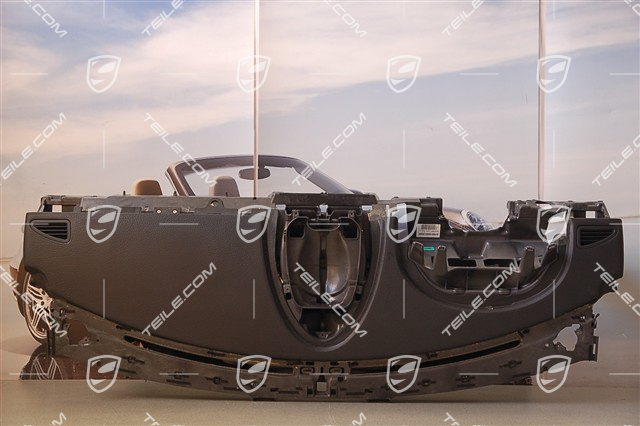 Konsola przednia, skóropodobna, czarna