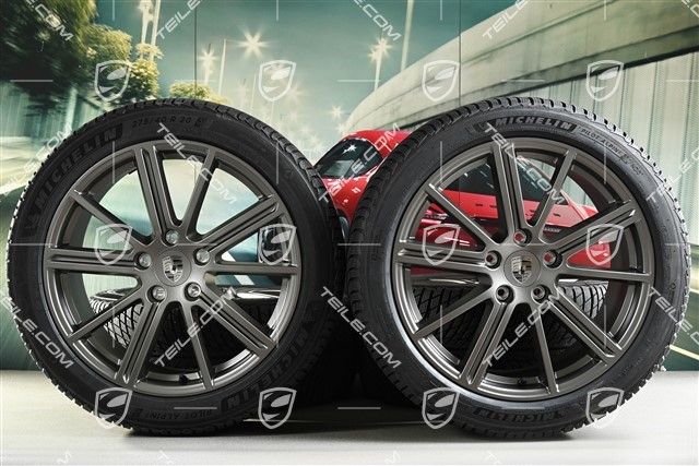 20" Panamera Turbo Koła zimowe, komplet, felgi 9,5J x 20 ET71 + 10,5J x 20 ET71 + opony zimowe Michelin Pilot Alpin 5 275/40 R20 + 315/35 R20, Turbonit