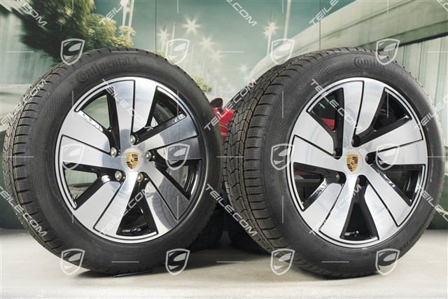 19" Taycan S Winterräder Satz, Felgen 8J x 19 ET50 + 10J x 19 ET47, Continental Winterreifen 225/55 R19 + 275/45 R19
