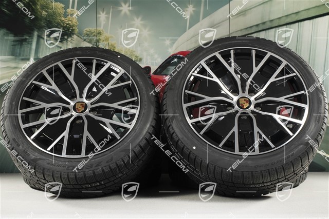 20" Turbo S Aero Design Winterräder Satz, Felgen 9J x 20 ET54 + 11J x 20 ET60 + NEUE Pirelli Winterreifen 245/45 R20 + 285/40 R20