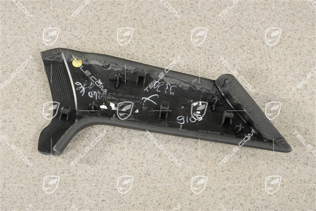 Centre console, Lateral cover, Leatherette, Black, L