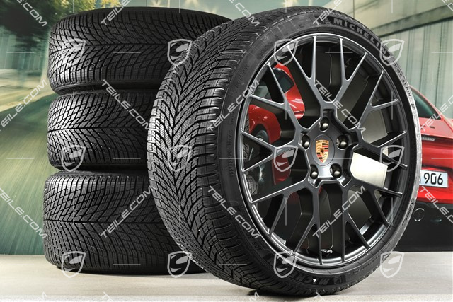 20"+21" RS Spyder Design Winterrädersatz, Felgen 8,5J x 20 ET50 + 11J x 21 ET82 + Michelin Winterreifen 245/35 R20 + 305/30 R21, mit RDK-Sensoren, Antrazitgrau