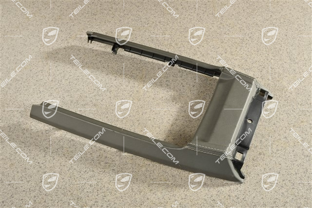 Cover / Console centre, Shifter Trim / panel, manual, Leather Stone grey