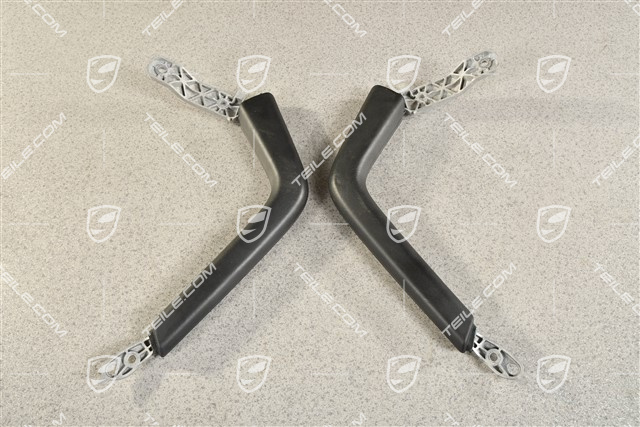 Rączki konsoli środkowej, Skóra, Czarna, L+R