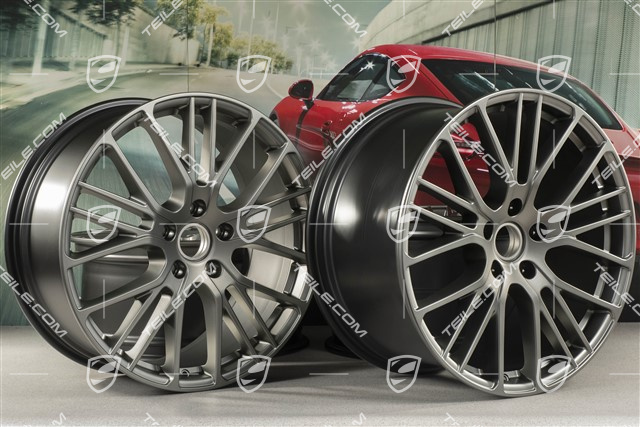 21" Felgensatz Panamera Exclusive Design Sport, 9,5J x 21 ET71 + 11,5J x 21 ET69, Platinum