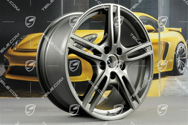 20" Felgensatz Panamera Turbo, 9,5J x 20 ET71 + 11,5J x 20 ET68, in Platinum Seidenmatt