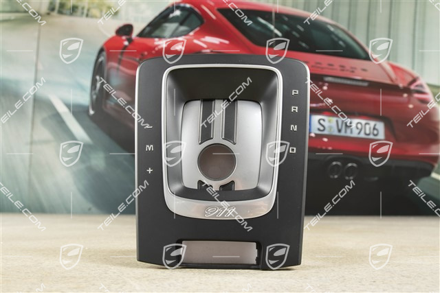 Abdeckung Schaltkulise, PDK-Getriebe, Turbo S Exclusive Series, Schwarz/Galvanosilber