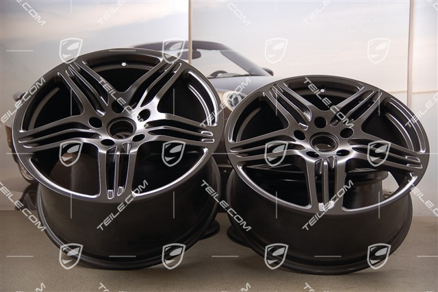 19" Komplet felg Turbo, 11J x 19 ET51 + 8J x 19 ET57, czarny satynowy półmat