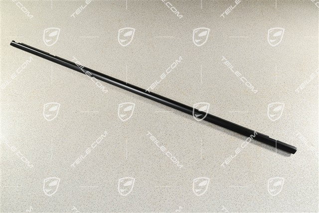 Side window trim, outer, front door, Black matte, L