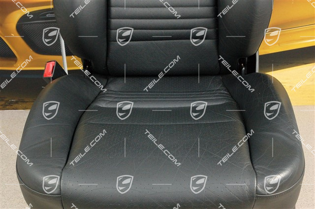 Fotel, regulowane manualnie, skóra, Czarny, uszkodzony, L