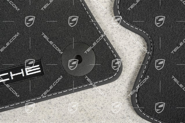 Fußmatten / Fussmattensatz, Velours, 4-Teilig, GTS, Schwarz-Rhodiumsilber