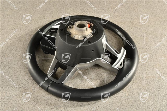 Multifunction steering wheel with Paddles PDK, Sport Chrono Plus Package, Leather, Black