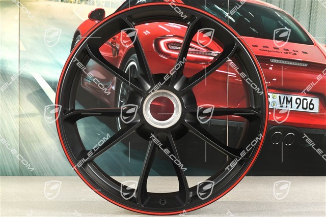 20-inch wheel GT3, 9J x 20 ET55, black satin mat with red border