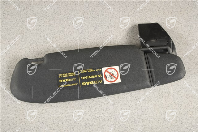 Osłona przeciwsłoneczna, Cabrio, skóropodobna, czarna, L