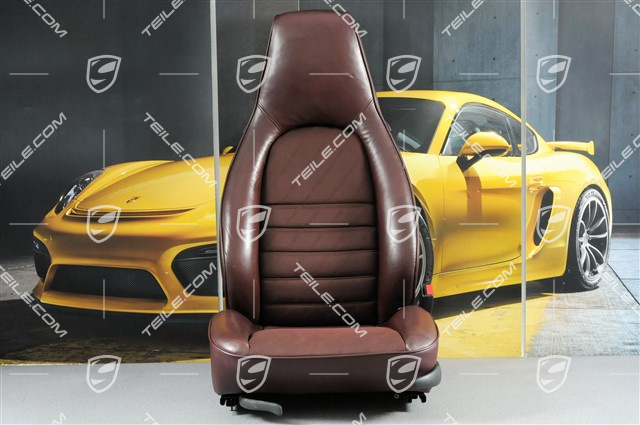 Seat, manual adjustable, Leatherette Centre part Porsche lettering cloth, Burgundy, R