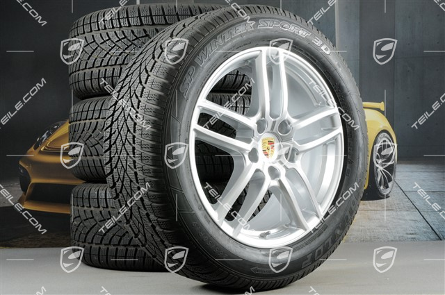 19" koła zimowe, komplet "Cayenne Turbo IV" facelift 2014-2017, felgi 8,5J x 19 ET59 + opony zimoweDunlop 3D 265/50 R19, z czujnikami ciśnienia