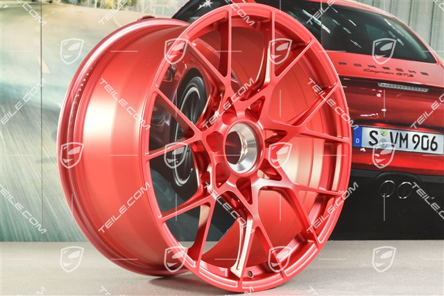 20"+21" GT3RS wheel rim set, alloy rims 10J x 20 ET45 + 13J x 21 ET31, Pyrored