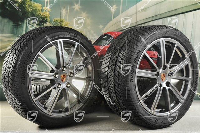 20-inch Panamera Turbo Winter wheel set, wheel rims 9,5J x 20 ET71 + 10,5J x 20 ET71 + NEW Bridgestone winter tyres 275/40 R20 + 315/35 R20, Adamantium