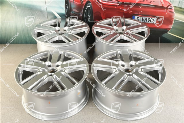 20-inch wheel rim set Panamera Design 2, 9,5J x 20 ET71 + 11,5J x 20 ET68, Brilliant chrome